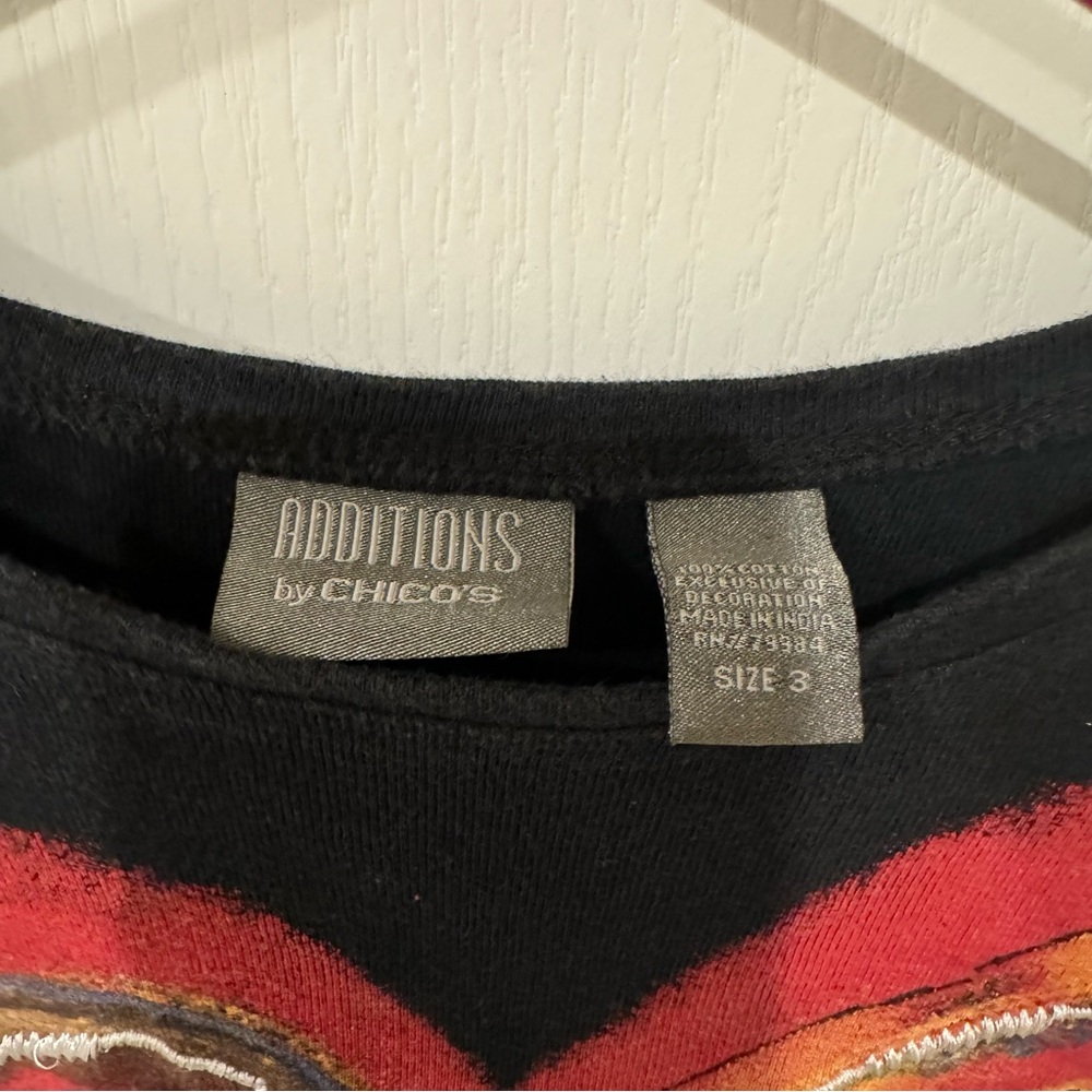 Additions by Chico’s Size 3 Black Heart Top - Picture 3 of 4